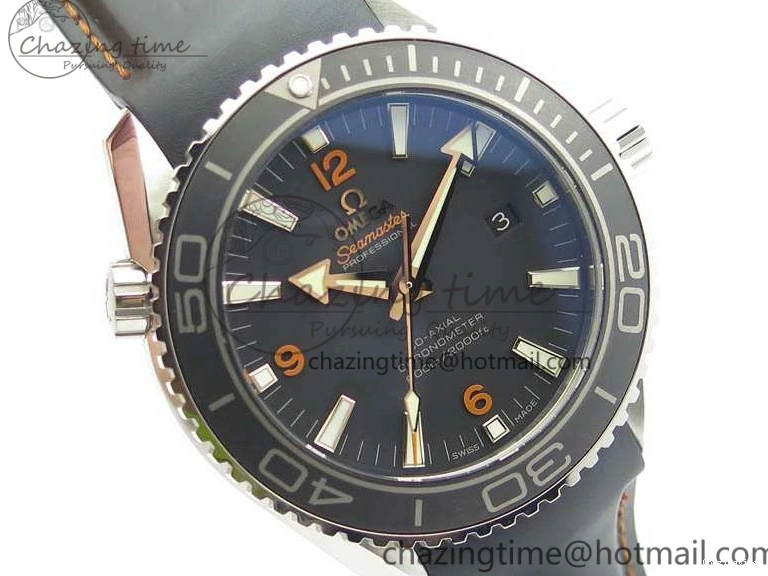 0127 GoodFit Planet Ocean Pro 45mm OMF 1:1 Best Edition Orange Marker On Rubber Strap A8500 (Black Balance Wheel) 8139